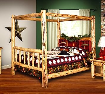 Amazon Com Rustic Red Cedar Log Bed King Size Canopy Bed