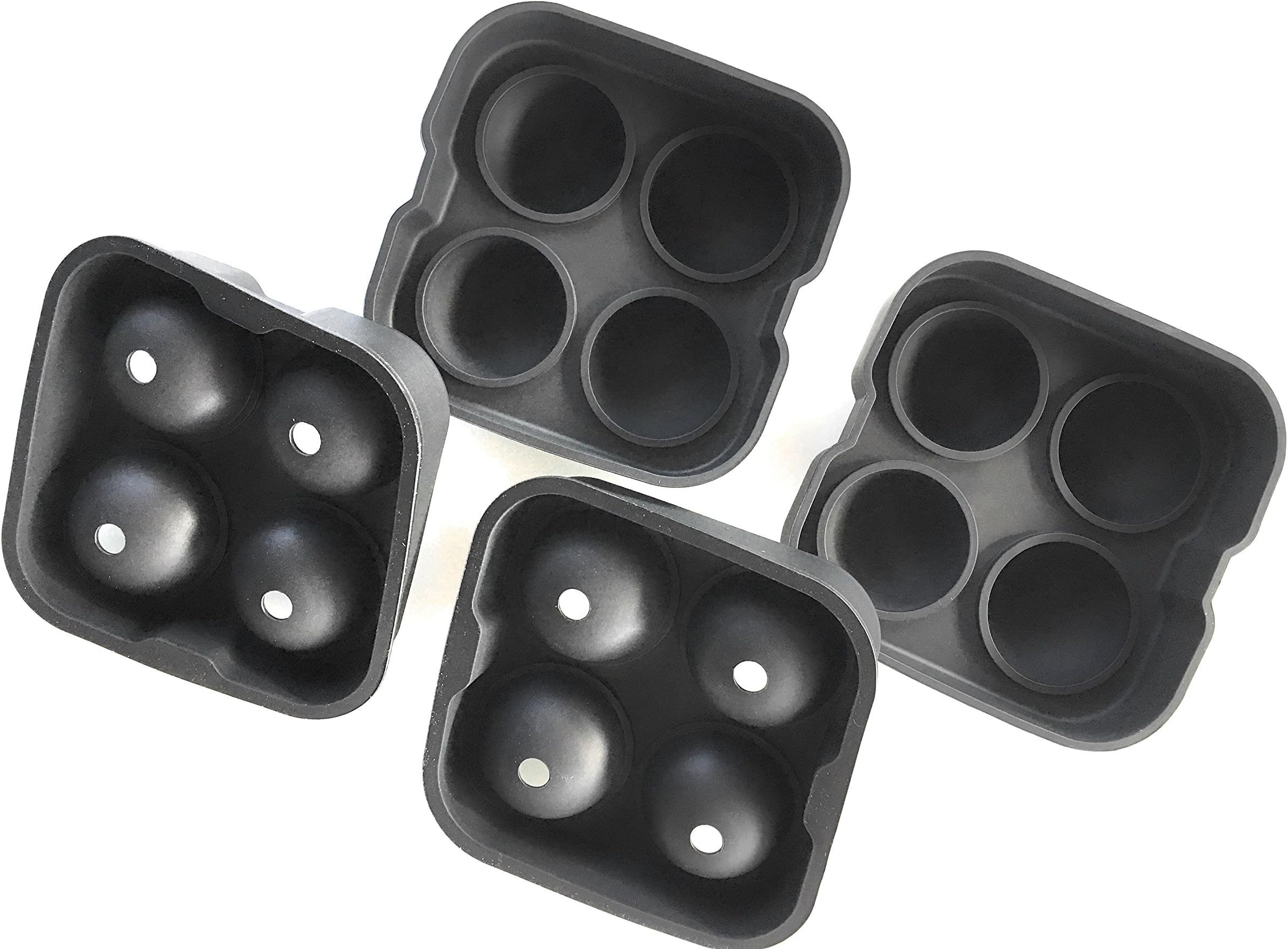 Set of 2 series juice, gin and tonic and whiskey glasses, love these balls! Ice ball mould made of silicone, for giant ice balls each 4.5 cm, ice cube tray or ice cube shape as ice ball with special sealing ring! black
