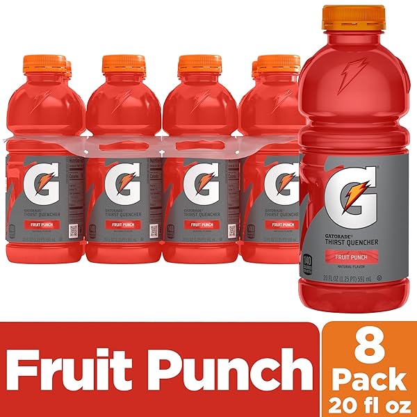 GATORADE THIRST QUENCHER, FRUIT PUNCH, 20 FL OZ (PACK OF 8)