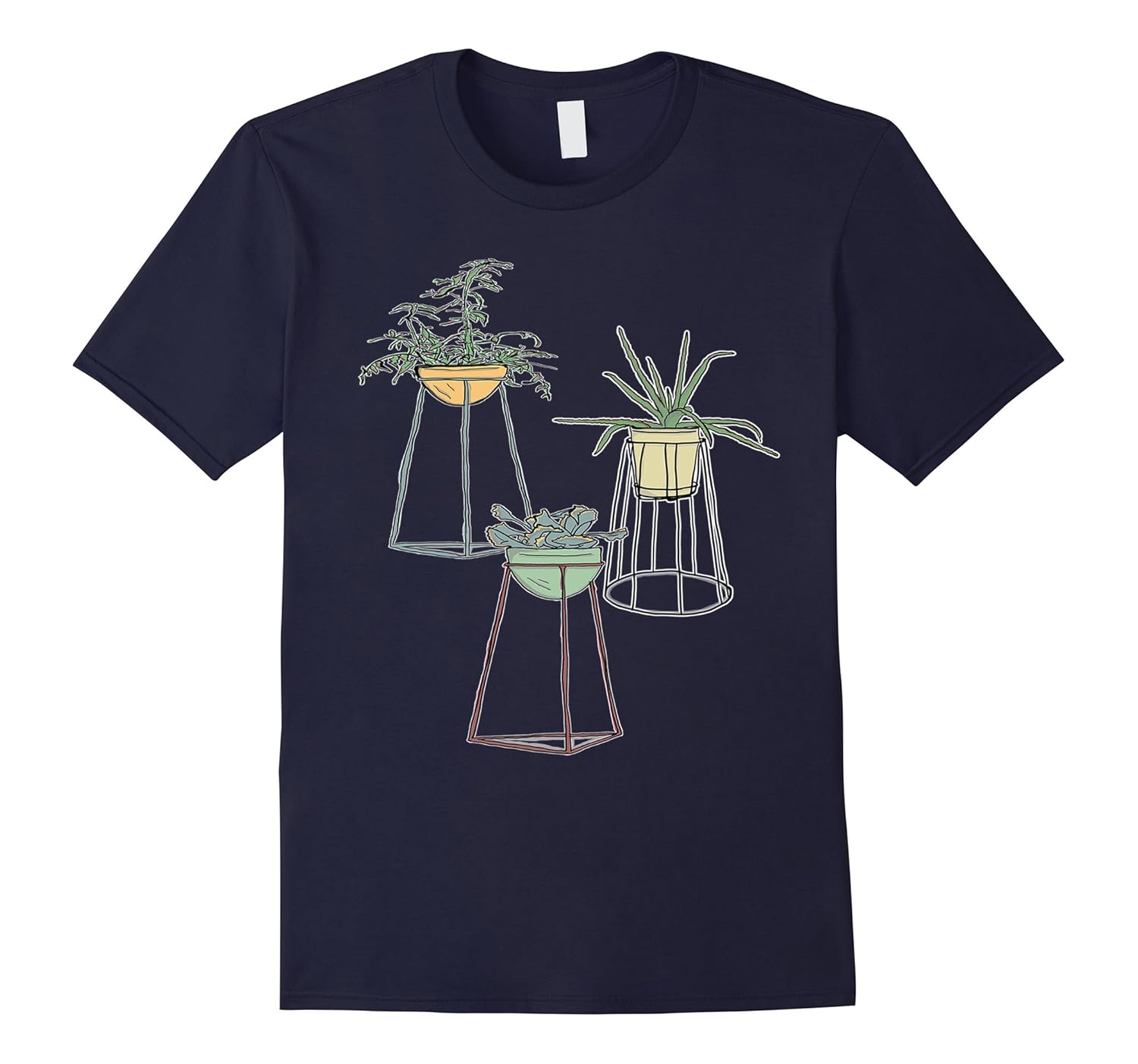 Modern Potted Plant T-Shirt - Indoor Succulent Gardening-Rose