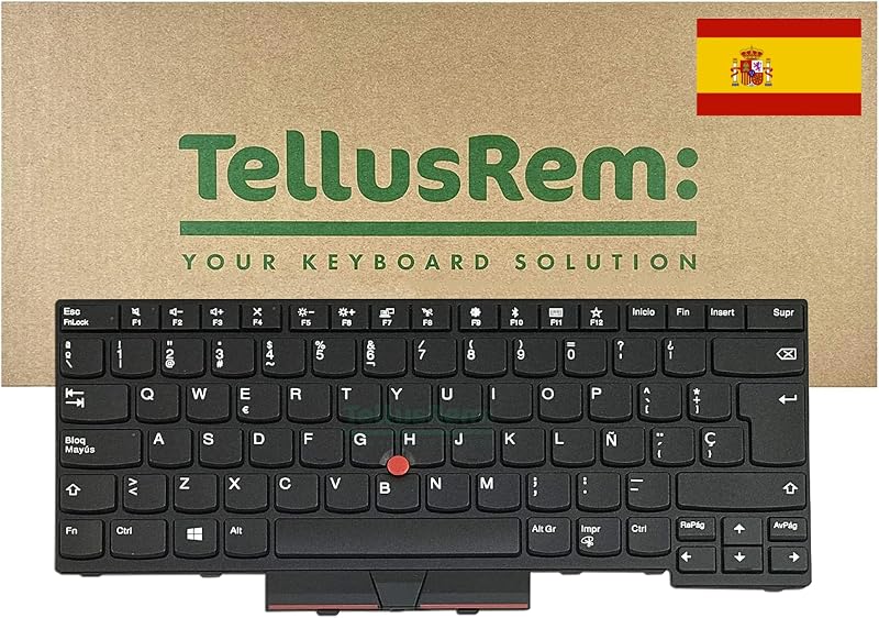 TellusRem Spanish Non-Backlit Keyboard for Lenovo Thinkpad T470 T480