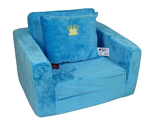 title=POLTRONCINA LETTO SOFFICE POLTRONA MORBIDA PELUCHE CON CUSCINO PER BAMBINI BOY