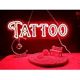 Vinray Large Tattoo Neon Sign,Specially Designed for Tattoo Piercing Studio Signs, Super Bright Led Decorative Signs for Beauty Shop.Szie24*8inches.12V Power Supply.