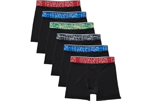 Hanes Boys' Underwear Boxer Briefs Pack, 6-pack, Hanes Moves X-temp Boxer Brief Underwear for Boys, Moisture-wicking