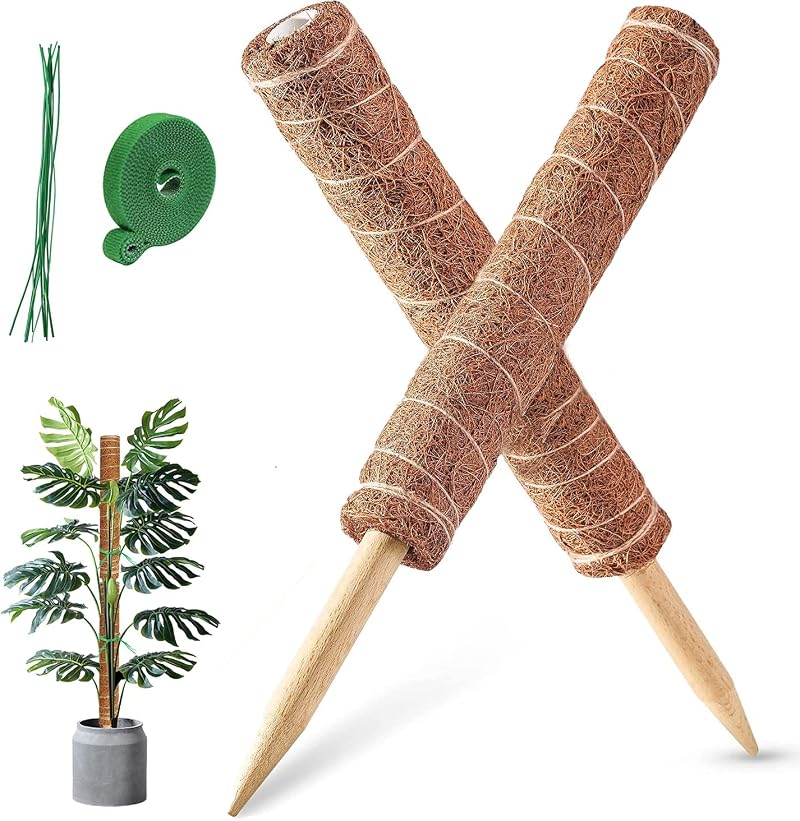 MABUSIYI Moss Pole 2-Pack 40CM Coir Moss Pole for Monstera Pothos Indoor