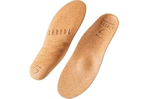STRYDA Orthopedic Insoles - 100% Cork Soles to Promote Natural Foot Function - Barefoot Friendly Shoe Inserts for Feet, Knees