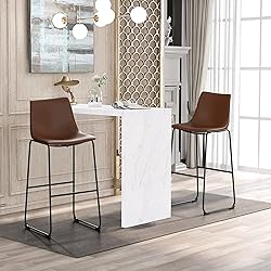 NicBex Retro Bar Stools Crazy-Horse Leather with