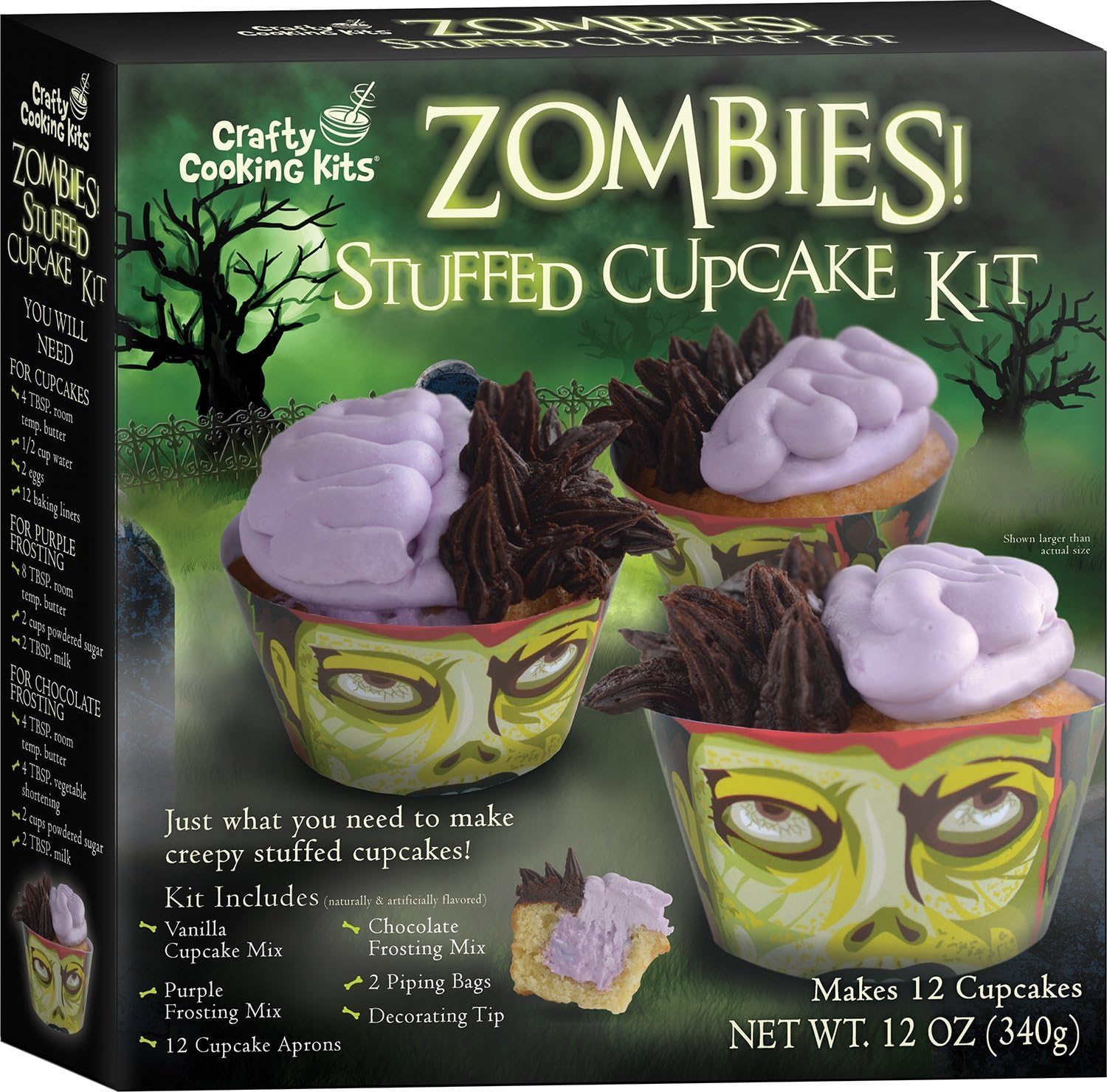 Crafty Cooking Kits Zombies! Stuffed Cupcake Kit, Vanilla, 12 Ounces