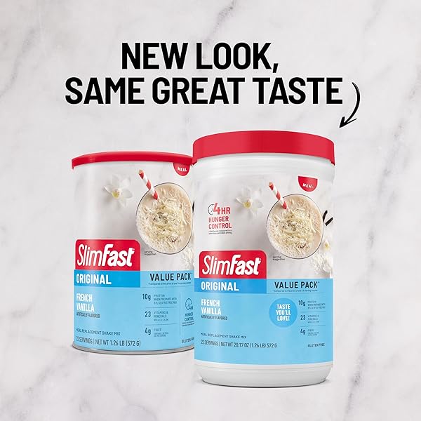 SLIMFAST MEAL REPLACEMENT POWDER, ORIGINAL FRENCH VANILLA, WEIGHT LOSS SHAKE MIX, 10G OF PROTEIN, 22 SERVINGS (PACKAGING MAY VARY)