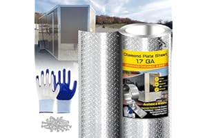 RVSURVE Diamond Plate Aluminum Sheet – 3003 H22, 17GA 0.045" Thick, Heavy-Duty Aluminum Sheet Metal 40" x 120", Rust-Resistant Metal Panel for Kitchen, Bathroom, Walk-In Refrigerators, Trailers & DIY Projects