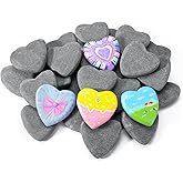 Simetufy 15 Pcs Heart-Shaped Rocks for Painting, 2in Valentine's Day Heart | Stones, Natural River Rocks to Paint, Flat Painting Rocks, Smooth Rocks for Crafts, Stones for Girls DIY, Kindness Rocks