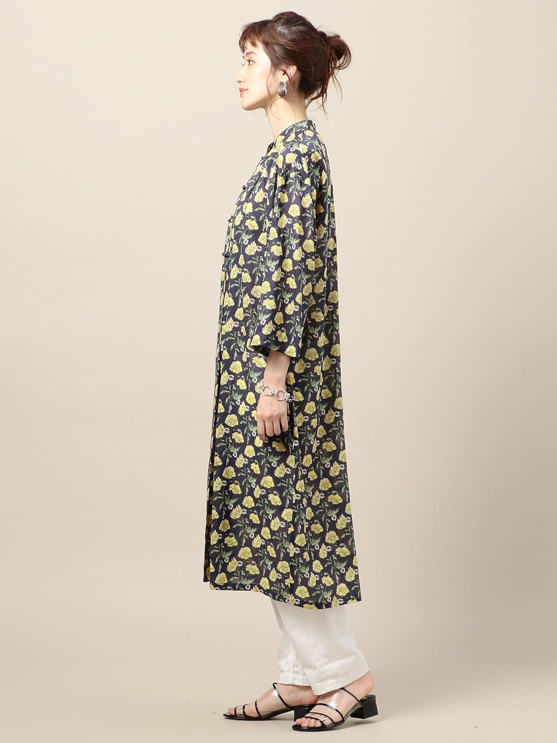 Amazon ビューティ ユース ユナイテッドアローズ By リバティプリントチャイナボタンロング ワンピース レディース ネイビー 79 Free ワンピース チュニック 通販