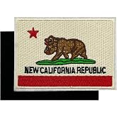 3.5'' New California Republic Flag Embroidered Hook and Loop Patch