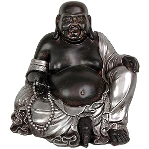 Oriental Furniture 11" Sitting Happy Buddha Statue