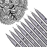 Dyvicl Black Micro-Pen Fineliner Ink Pens - Pigment Liner Multiliner Pens Micro Fine Point Drawing Pens for Sketching, Anime,
