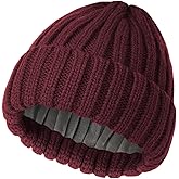 choshion Fleece Lined Wool Beanie Hat for Women Men,Soft Womens Winter Hats Chunky Warm Wool Beanies Hats Snow Ski Skull Cap