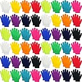 Kenning 72 Pairs Kids Winter Gloves Bulk Knitted Colorful Warm Stretchy Mittens for Boys Girls Operation Christmas(Bright Color)