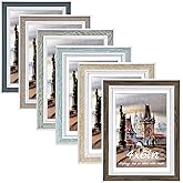 Daofary 4x6 Picture Frame Set of 6, Rustic Farmhouse Photo Frame, Display 3.5x5 with Mat or 4x6 Without Mat for Decorative on Wall Hanging and Tabletop Placement