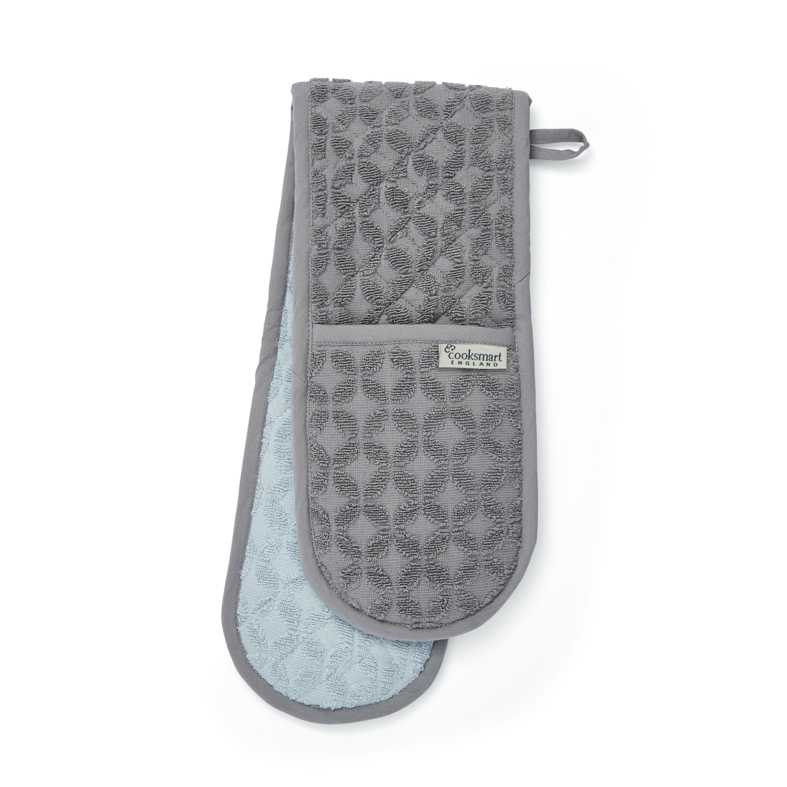 Cooksmart Retro Double Oven Gloves Heat Resistant | British Designed Heat Resistant Oven Gloves | Modern Oven Mitt & Potholder for Home Cooking | Maximum Heat Protection Kitchen Oven Gloves