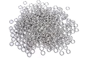 CREATZONE 2000Pcs 8mm Stainless Steel Jump Rings 18 Gauge Metal O Rings Close but Unsoldered Single Loop Connector Rings for Jewelry Necklaces Bracelet Earrings Keychain DIY Making