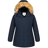Chrisuno Women's Plus Size Winter Puffer Jacket Warm Long Winter Coats Quilted Waterproof Fleece Lined Detachable Fur Hood