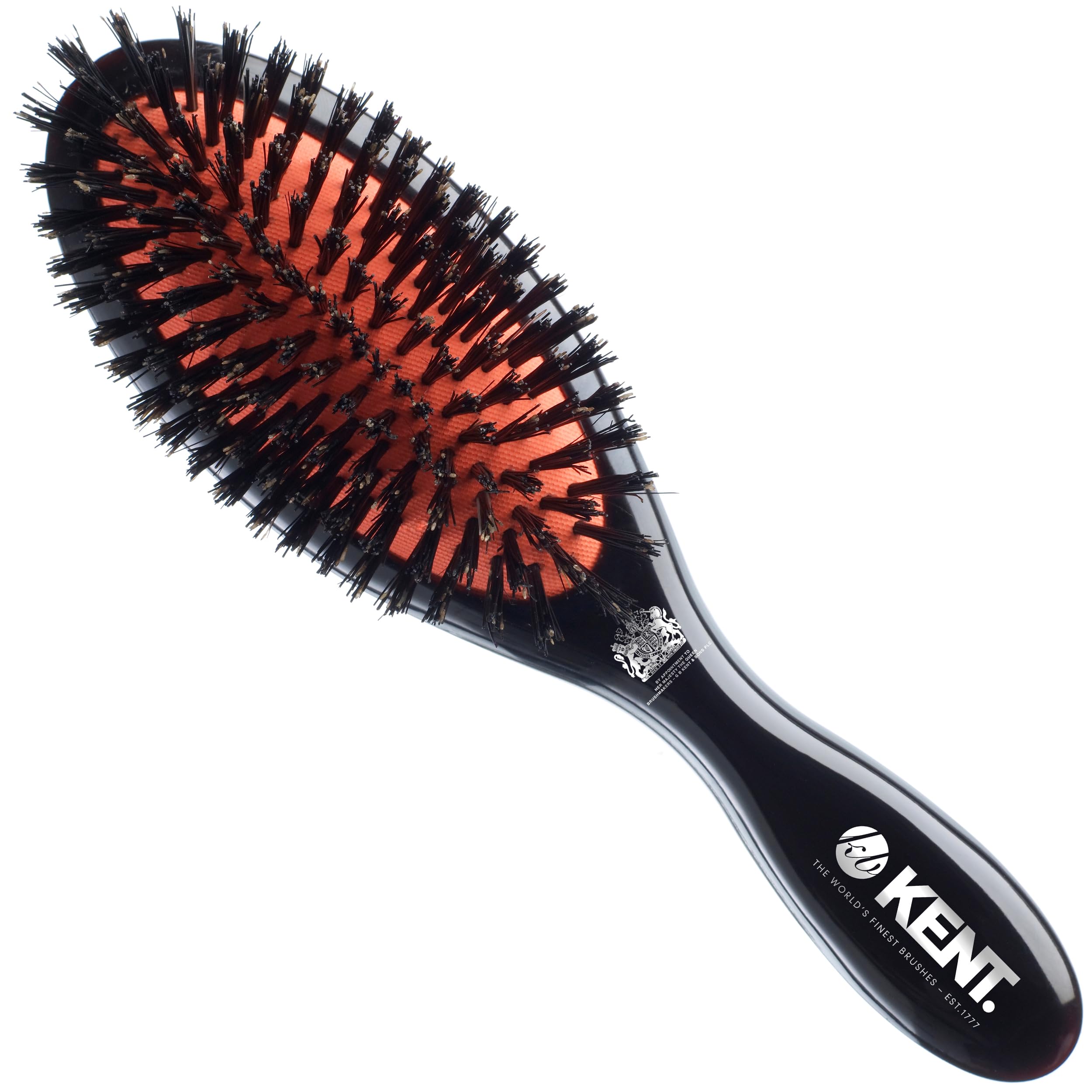Kent Medium Pure Black Bristle Cushioned Brush - CSFM (PACK OF 1)