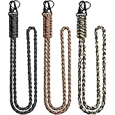 Shappy 3 Pieces Paracord Lanyard Keychains Braided Wrist Strap for Men Women Outdoor Survival Parachute Rope Lanyard Keychain with QX0263 Heavy Duty Braided Paracord Set