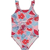 Nautica Girls One-Piece Swimsuit with UPF 50+ Sun Protection, Quick Drying Bathing Suit