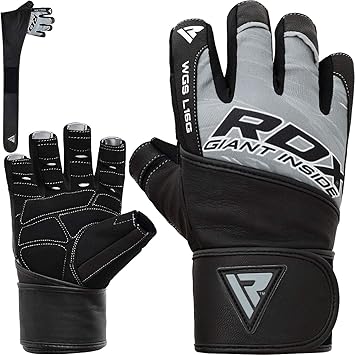 RDX Guantes Gimnasio Cuero con Muñequera Fitness Musculacion ...
