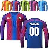 Custom Goalie Jersey for Kids Youth Adults Personalized Goalkeeper Uniform Padded Goalie Jersey for Men Women with Name Logo