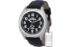 FIVE SENSES Smart Atomic Talking Watch with Voice Reminders and App Control for Seniors and Visually Impaired - A Great Gift for Blind Men and Women, Talking Watches for The Blind