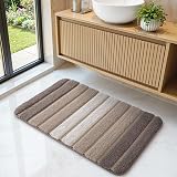 DEXI Bath Mat 60 x 90 cm Beige Microfiber Non-Slip Absorbent Rug view 7
