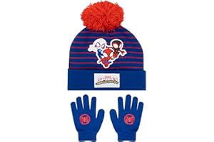 Marvel Spidey And His Amazing Friends Kids Hat And Gloves | Spiderman Hat And Gloves Set | Kids Winter Hat | One Size Blue
