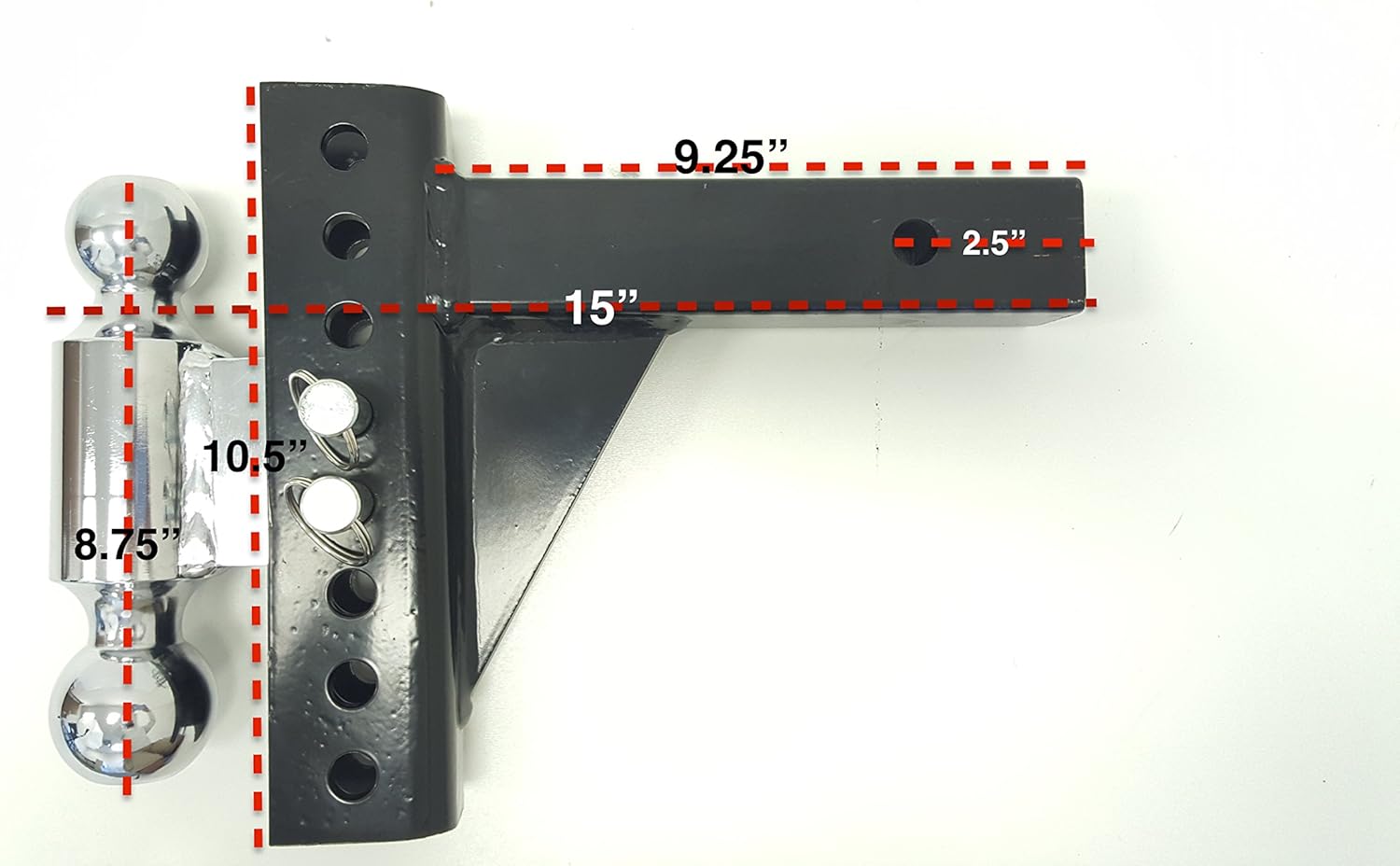 MaxxHaul 70380 Black/Chrome Adjust Dual Ball Mount: Automotive