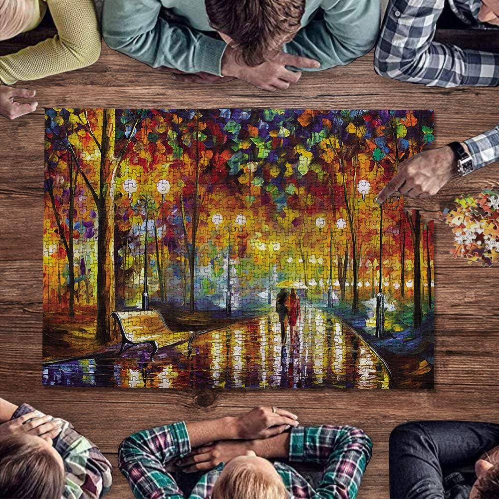 Toreta 1000 Piece Puzzles for Adults,Rainy Night Stroll Jigsaw Puzzles 1000 Pieces,Cool Puzzles for Adults 1000 Piece,Puzzle Games 1000 Piece Puzzle Arts and Crafts for Home Wall Decor 20x30 Inch: Toys & Games
