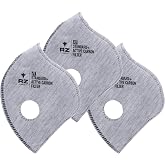 RZ Mask - F1 Standard Replacement Filters (3 Pack) 99.8% Active Carbon Filtration with One-Way Discharge Valves, 3 Sizes