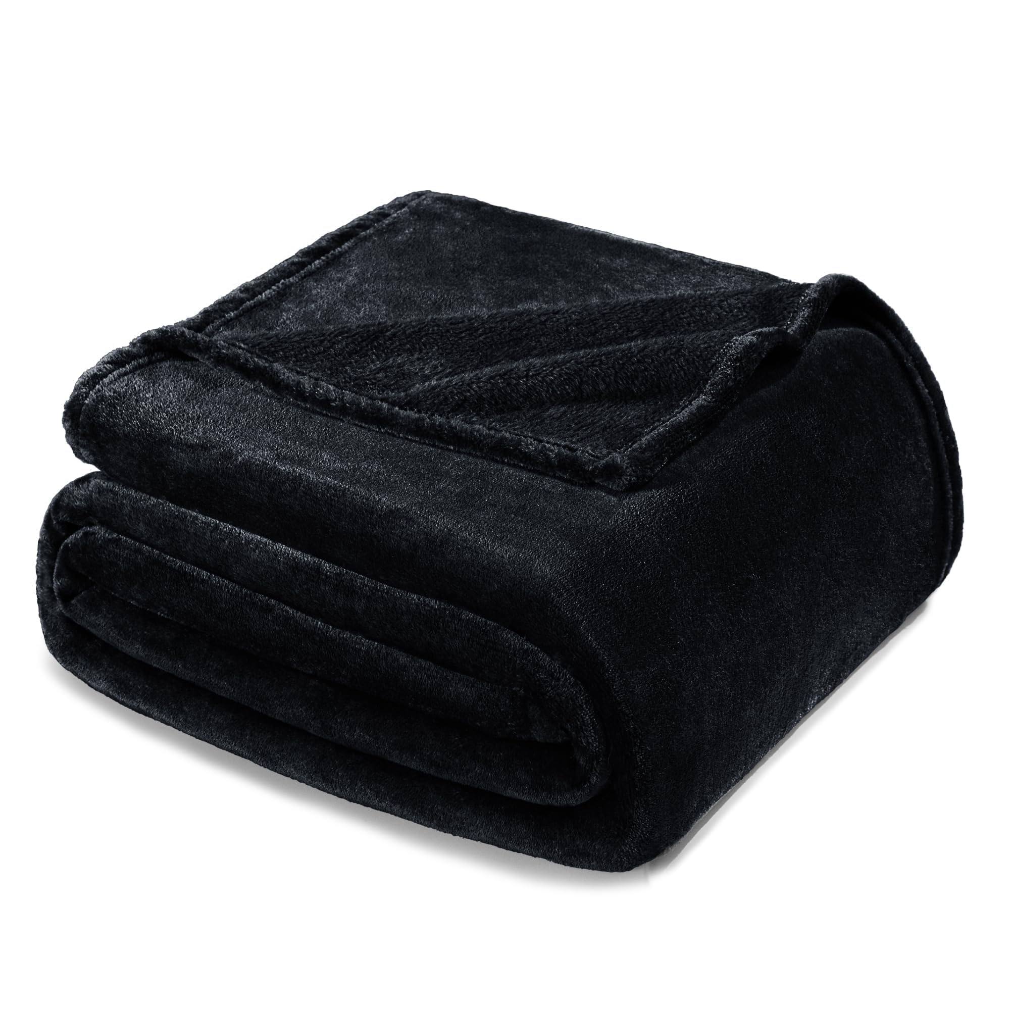 Exclusivo Mezcla Fleece Blanket Queen Size for Bed, Super Soft and Warm, All Season Use, Cozy, Plush, Lightweight, 230x230 CM, Black