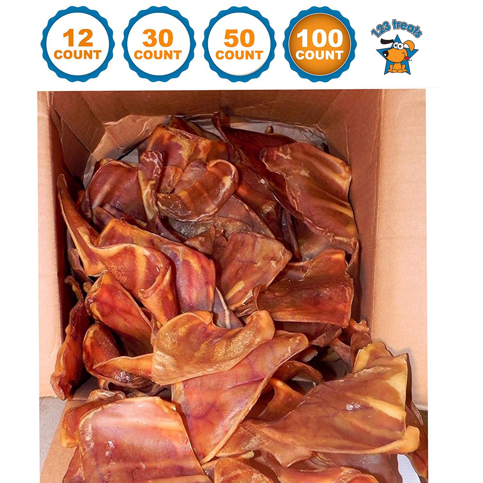 Pig Ears For Dogs 100 Ct | 100% Natural Bulk Dog Treats From 123 Treats (816807015570)