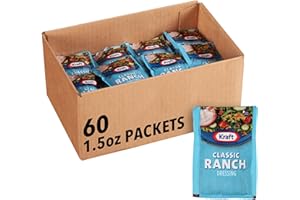 Kraft Ranch Salad Dressing Single Serve Packet (1.5 oz Single Serve Packets, Pack of 60)