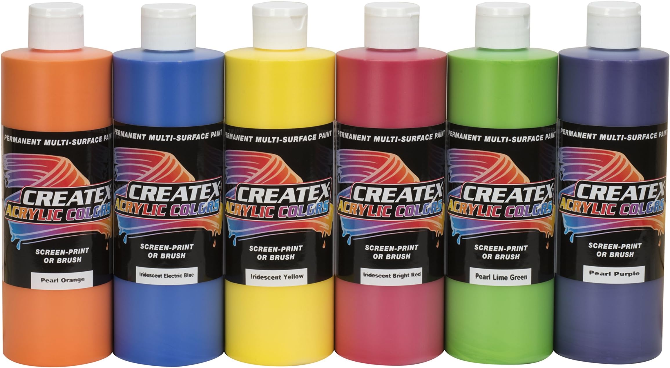 Createx Colors Acrylic Pearl & Iridescent, 16oz_6 Color Set