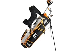 GOLFGEN PGA Tour Youth Golf Club Set for Ages 8-12 (4’8”-5’2”) and 12+ (5’2”+), Right and Left-Handed Kids Golf Sets – Beginner Junior Golf Clubs with Lightweight Stand Bag, Mallet Putter, Hybrid, Driver