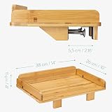 Navaris Clip-on Bedside Shelf Bamboo Bed Frame Table 38x26x11cm view 4
