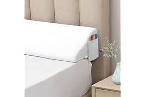 Vekkia King Bed Wedge Pillow for Headboard Gap/Bed Gap Filler/Mattress Wedge to Fill 0-6" Gap Between Headboard and Mattress (White 76"x10"x6")