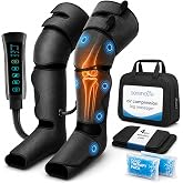 SereneLife Air Compression Leg Massager, Full Leg Massager with Heat and Compression, Ice Pack, Portable and Adjustable with 6 Modes 3 Vibrations 3 Intensities, 11 Airbags for Thigh Calf Foot Massage