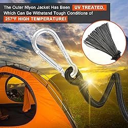 Bungee Cords with Carabiner Hooks, 12 Inch Small