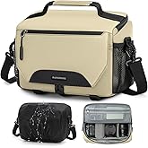 RAINSMORE Camera Bag, DSLR/SLR/Mirrorless Small Camera Sling Bag Waterproof Camera Case with Tripod Holder & Rain Cover Compact Crossbody Camera Bags for Photographers Everyday Shoulder Bags, Khaki