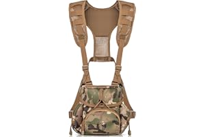 Binocular Harness Chest Pack - Lightweight Hunting Chest Rig with Rangefinder Pouch, MOLLE System Bino Harness for Bow Huntin