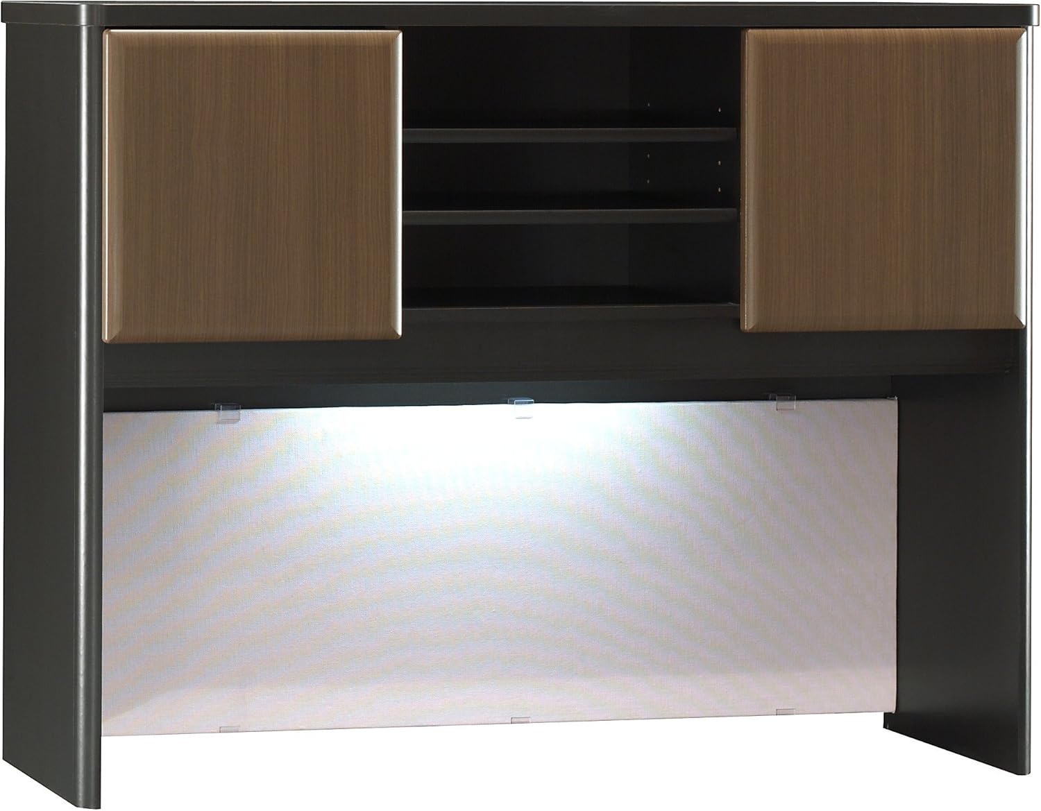 Bush Business Furniture Series A Collection 48W Hutch in Sienna Walnut/Bronze