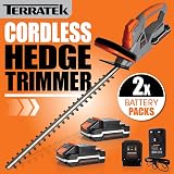 Terratek Cordless Hedge Trimmer 20V 51cm Blade 2 Batteries Charger Included view 2
