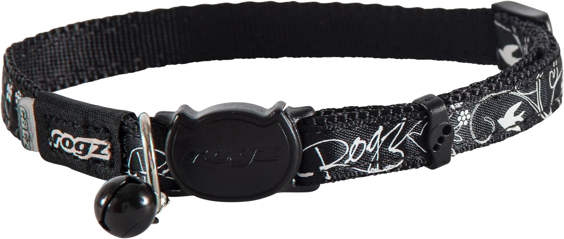 Rogz by CaliDogz Cat Collar Silk Cat Small - Small 8in-12in - Black Filigree